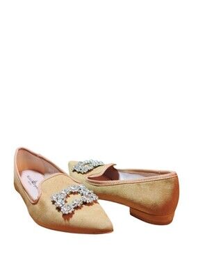 Michele Lopriore Women's Pointed Toe Embellished Flats.